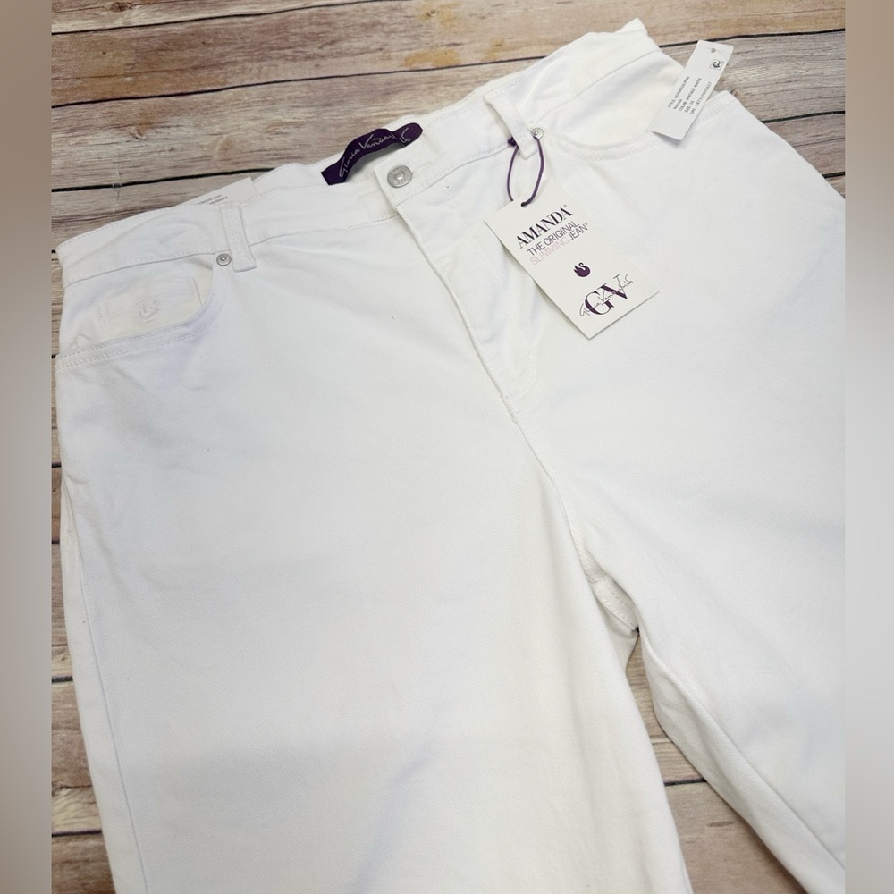 Gloria Vanderbilt Amanda Classic Rise Tapered Leg Stretch Jeans white size 16 - Picture 3 of 5